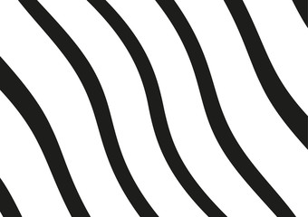 Fototapeta na wymiar Abstract wavy lines. Curved black and white stripes. Vector illustration