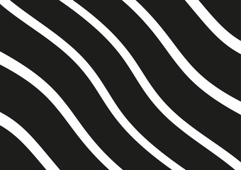 Abstract wavy lines. Curved black and white stripes. Vector illustration