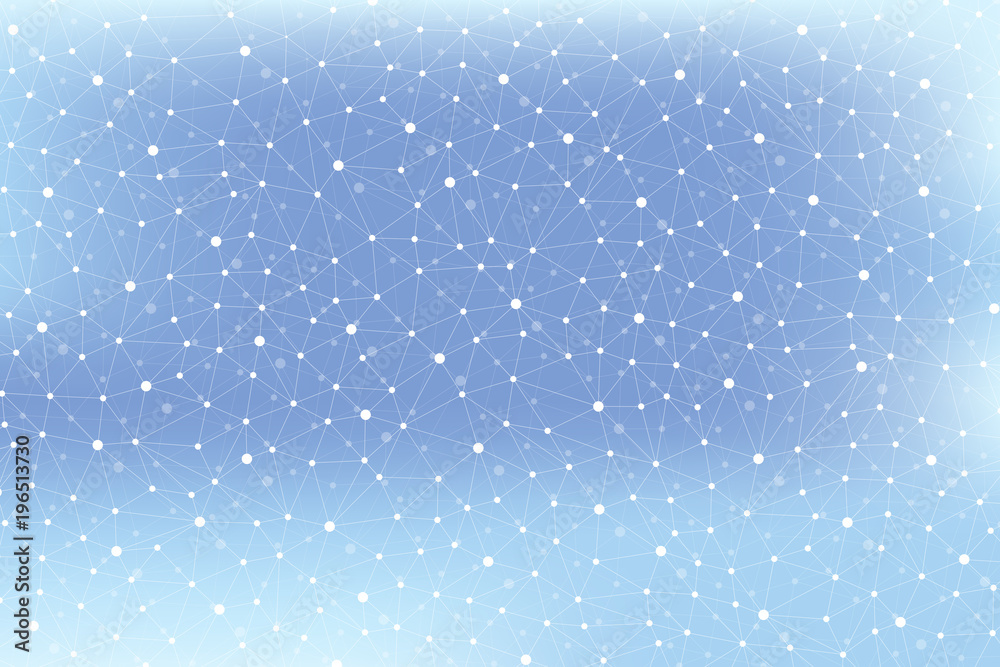 Poster Geometric abstract background with connected line and dots. Modern stylish polygonal backdrop for your design, illustration.