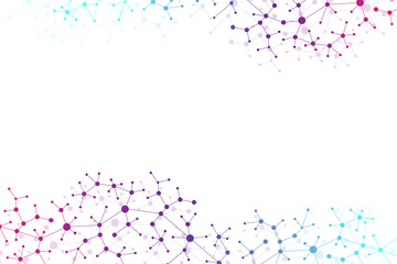 Modern Structure Molecule DNA. Atom. Molecule and communication background for medicine, science, technology, chemistry. Medical scientific backdrop. Lines plexus. Card surface, illustration.