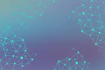 Geometric graphic background molecule and communication. Big data complex with compounds. Lines plexus, minimal array. Digital data visualization. Scientific cybernetic illustration.