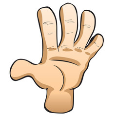 counting five with the hand. Waving