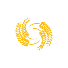 Agriculture wheat Logo Template vector icon design. emblem and label design