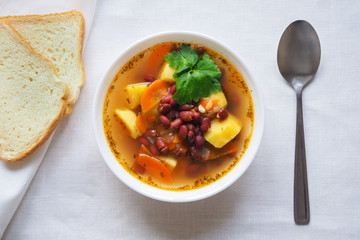 Soup with red beans.
