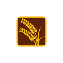 Agriculture wheat Logo Template vector icon design. emblem and label design