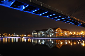 River Tees at night, Milenium Bridge