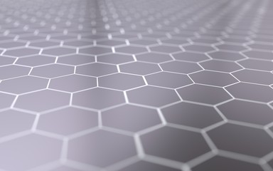 Abstract 3d surface with hexagons.