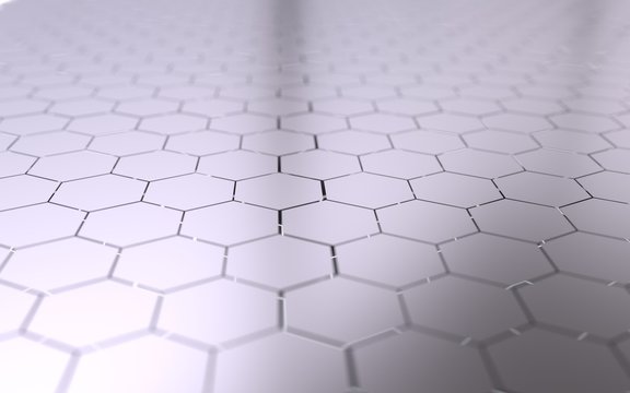Abstract 3d surface with hexagons. © snedorez