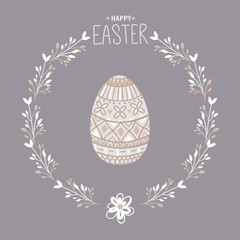 Happy Easter egg. Spring illustration. Holidays vector greeting 