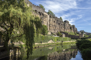 Fototapeta na wymiar City Walls in Luxembourg City - Grand Duchy of Luxembourg