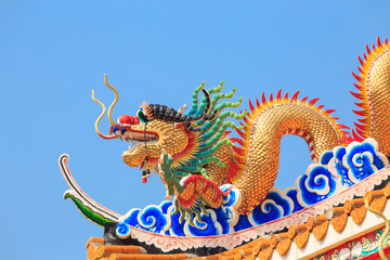 Fototapeta premium Chinese style dragon statue in temple