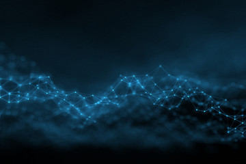 Abstract landscape background. Mesh structure. Polygonal wireframe background.Height field infographic design.