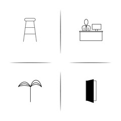 Fototapeta na wymiar Furniture simple linear icon set.Simple outline icons