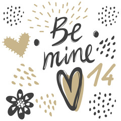 Vector greeting cards on Valentine's Day. Flowers, hearts, love.