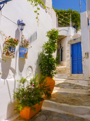 Fototapeta na wymiar Chora the Capital of Amorgos Island, Cyclades, Greece