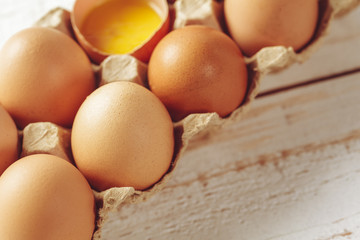 eggs on wooden background