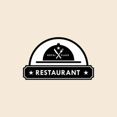 restaurant vector logo template in vintage  style