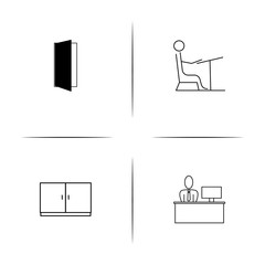 Furniture simple linear icon set.Simple outline icons