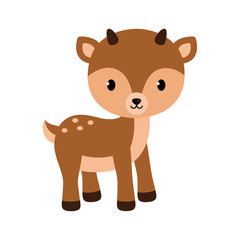 Adorable little deer. Vector illustration in flat style.