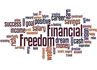 Financial Freedom word cloud concept 3