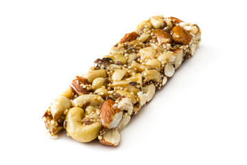 Muesli bar isolated on white background. 