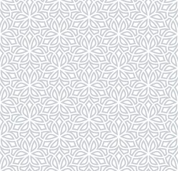 Fototapeta premium Vector seamless texture. Modern geometric background. Monochrome repeating pattern. Lattice with intertwining curved lines.