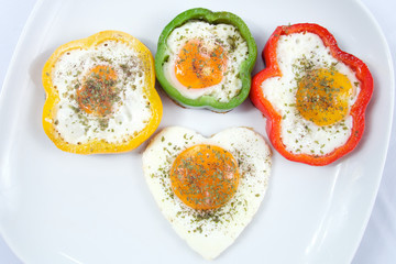 Colorful pepper vegetable with eggs