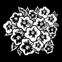 bouquet of flowers monochrome