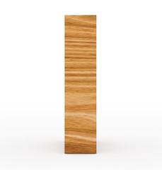 letter I 3d wooden isolated on white