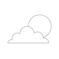 weather summer season sun clouds day vector illustration thin line