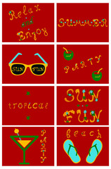 Summer tropical vector design for banner or flyer lettering.