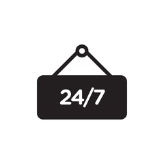 24 hours service filled vector icon. Modern simple isolated sign. Pixel perfect vector  illustration for logo, website, mobile app and other designs