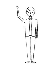 young people male man in casual clothes vector illustration sketch design
