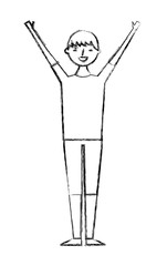 young people male man in casual clothes vector illustration sketch design