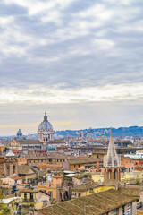 Fototapeta na wymiar Rome Aerial View From Pincio Viewpoint