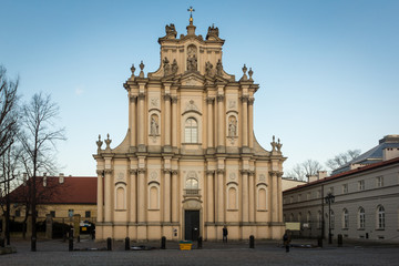 Obraz premium Church of the Visitants near Krakowskie Przedmiescie street in Warsaw, Poland