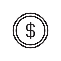 Obraz premium dollar, money in usd outlined vector icon. Modern simple isolated sign. Pixel perfect vector illustration for logo, website, mobile app and other designs
