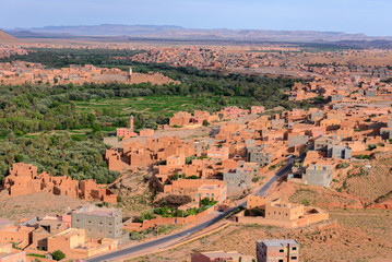 Fototapeta premium Town and oasis of Tinerhir, Morocco