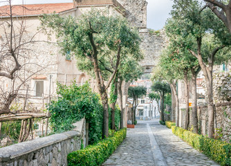 View of the walkway in Ravello, Italy