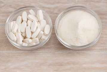 Pills and collagen protein powder - Hydrolyzed.