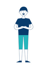 young people male man in casual clothes vector illustration green and blue design