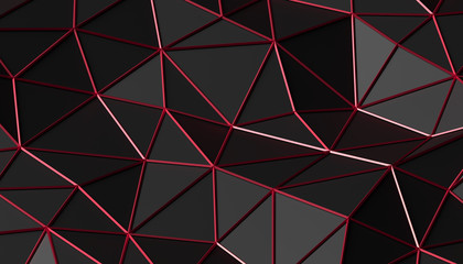 Abstract 3d rendering of triangulated surface. Modern background. Futuristic polygonal shape. Low poly minimalistic design for poster, cover, branding, banner, placard.