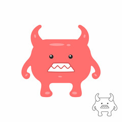 Cute red Cartoon Monster