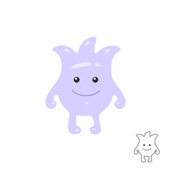 Cute purple Cartoon Monster