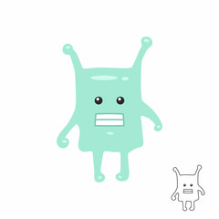 Cute green Cartoon Monster