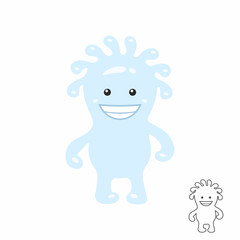 Cute blue Cartoon Monster