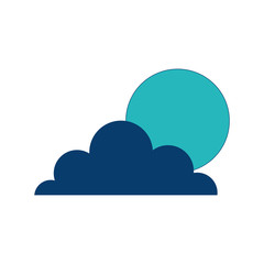 weather summer season sun clouds day vector illustration green and blue design