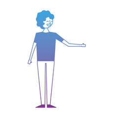 young people male man in casual clothes vector illustration degrade color design