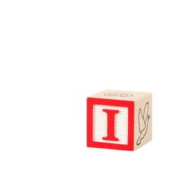 Toy Alphabet Block with Letter I