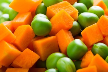 Orange Carrots and Green Peas